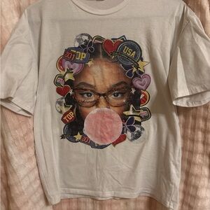 SHEIN Kids T-Shirt with Graphic Design - Cream